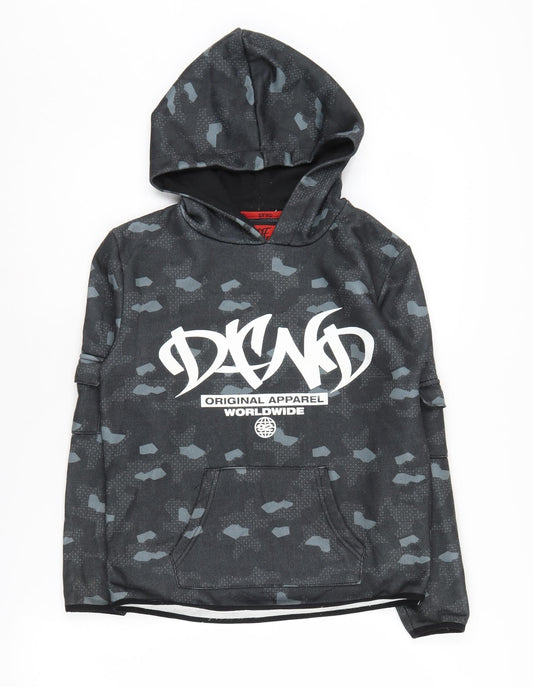 DFND Boys' Black Camouflage Logo Hoodie 11-12 Years