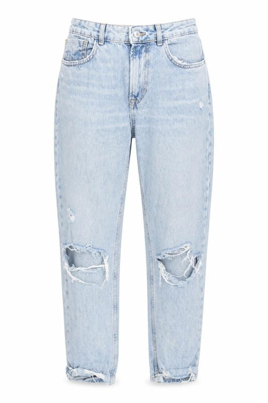 Zara Women's Light Blue Mom Jeans Size 2 Distressed