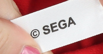 Close-up detail of SEGA boys’ red sonic hoodie 10-11 years pullover graphic