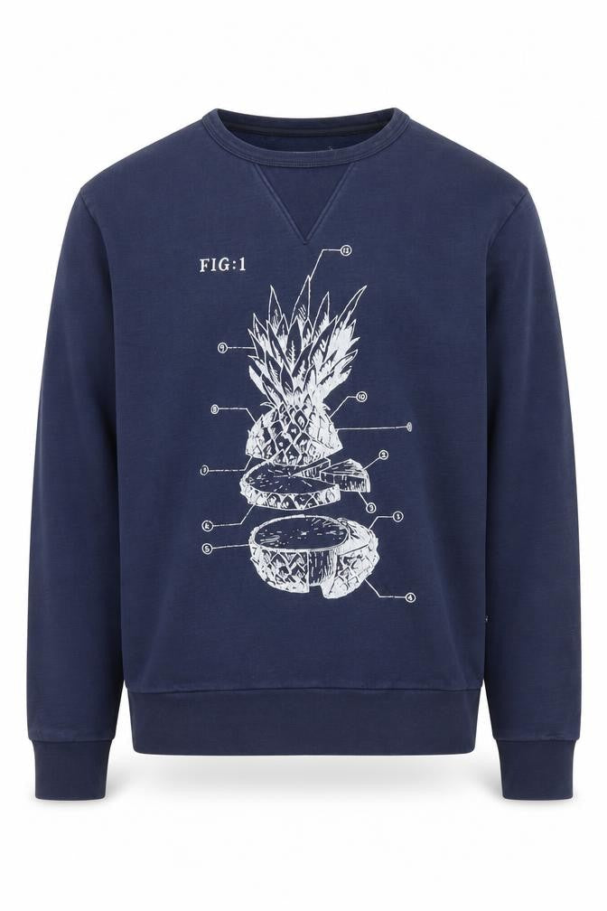 French Connection Men's Blue Graphic Sweatshirt S Regular Fit