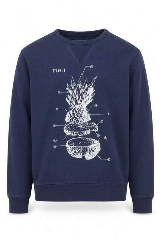 French Connection Men's Blue Graphic Sweatshirt S Regular Fit