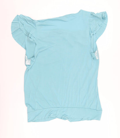 Jasper Conran Women's Blue Sequin Cowl Neck Blouse - Size 18