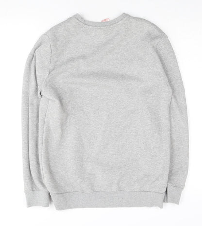 Back view of Adidas boys’ grey crew neck sweatshirt 13-14 years