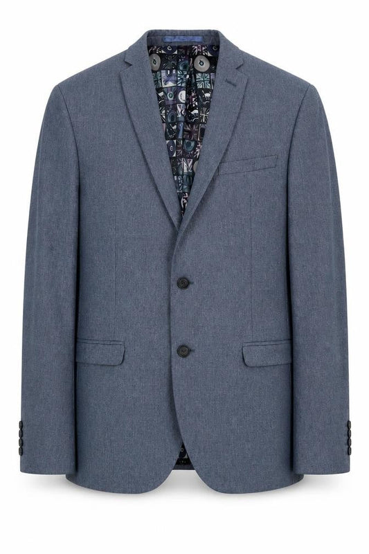 Ben Sherman Men's Grey Single Breasted Polyester Blend Suit Jacket Size 40 Regular