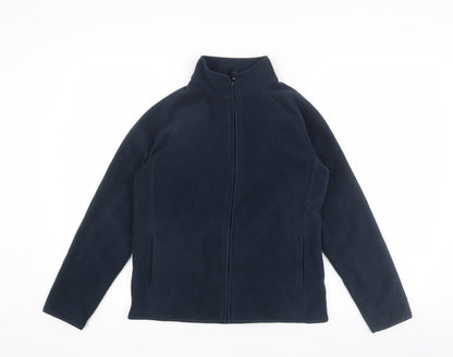Front view of Marks & Spencer girls’ blue basic fleece jacket 10-11 years