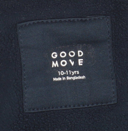 Brand and care label for Marks & Spencer girls’ blue basic fleece jacket 10-11 years