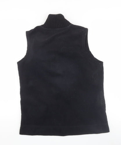 M&Co Women's Black Waistcoat, Sleeveless Fleece, Medium