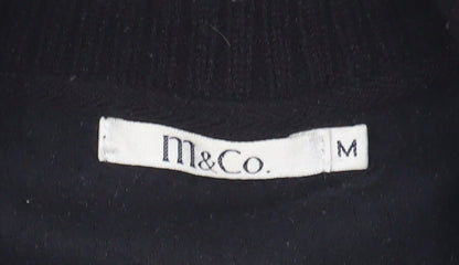M&Co Women's Black Waistcoat, Sleeveless Fleece, Medium