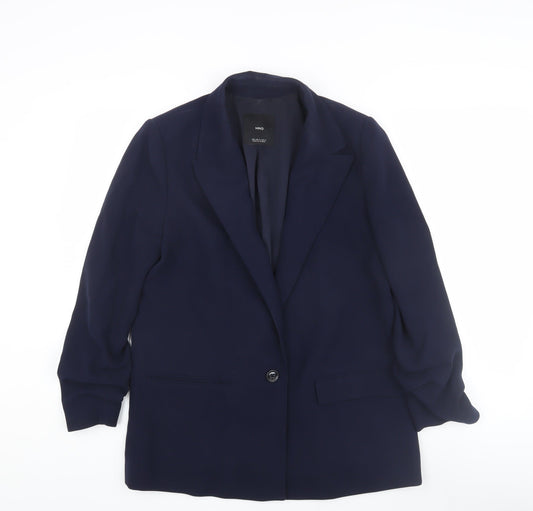MNG Women's Blue Blazer, Size M, Single-Breasted