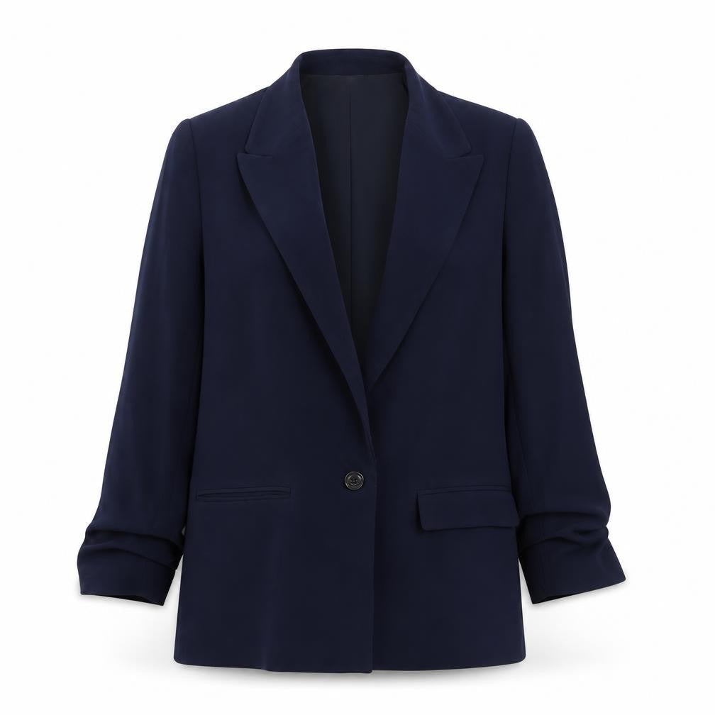 MNG Women's Blue Blazer, Size M, Single-Breasted