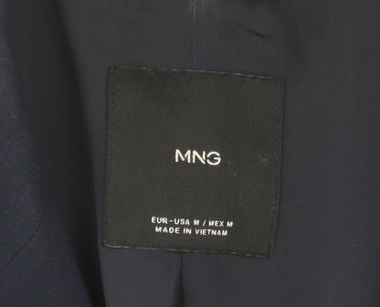 Mango Women's Blue Blazer, Size M, Single-Breasted