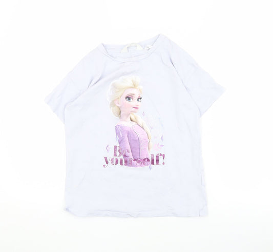 H&M Girls White Disney T-Shirt, 6-7 Years