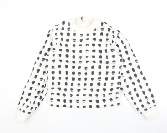 & Other Stories Women's White Polka Dot Pullover Sweatshirt Size 6
