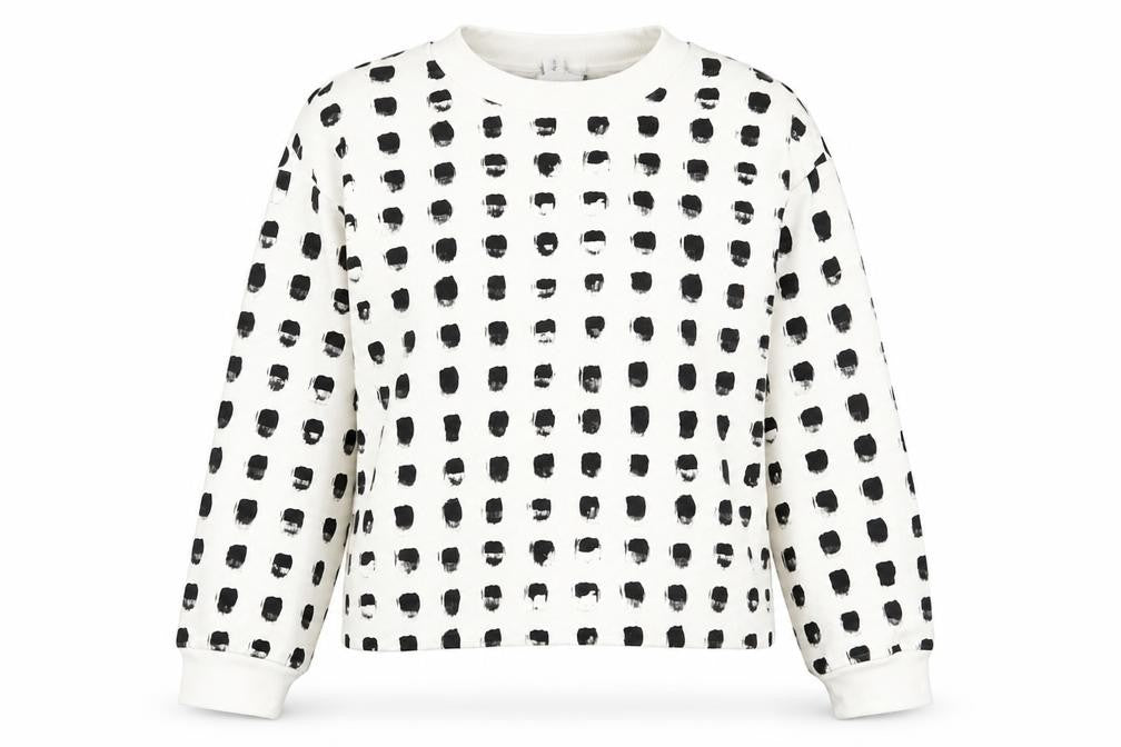 & Other Stories Women's White Polka Dot Pullover Sweatshirt Size 6