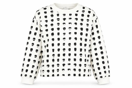 & Other Stories Women's White Polka Dot Pullover Sweatshirt Size 6