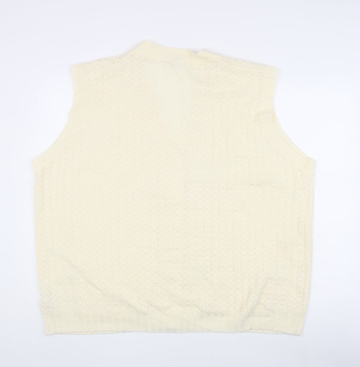 Damart Women's Ivory Knit Vest 30/32 V-Neck Acrylic