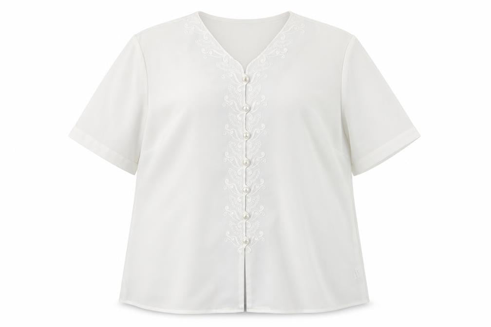 Berketex Women's White Blouse, Size 20, Embroidered Details