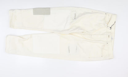 River Island Women's Ivory Straight Jeans UK 6