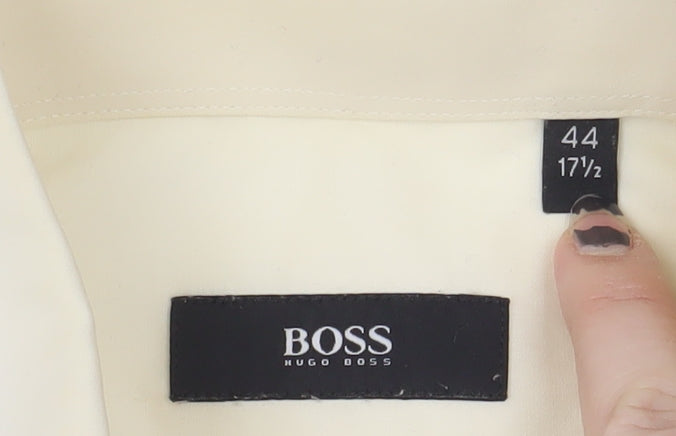 Hugo Boss Men's Ivory Long Sleeve Shirt 44 17.5