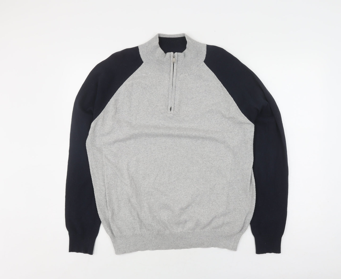 Threadcare Men's Grey Full Zip Jumper Size L