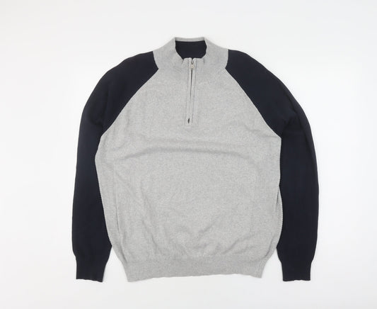 Threadcare Men's Grey Full Zip Jumper Size L