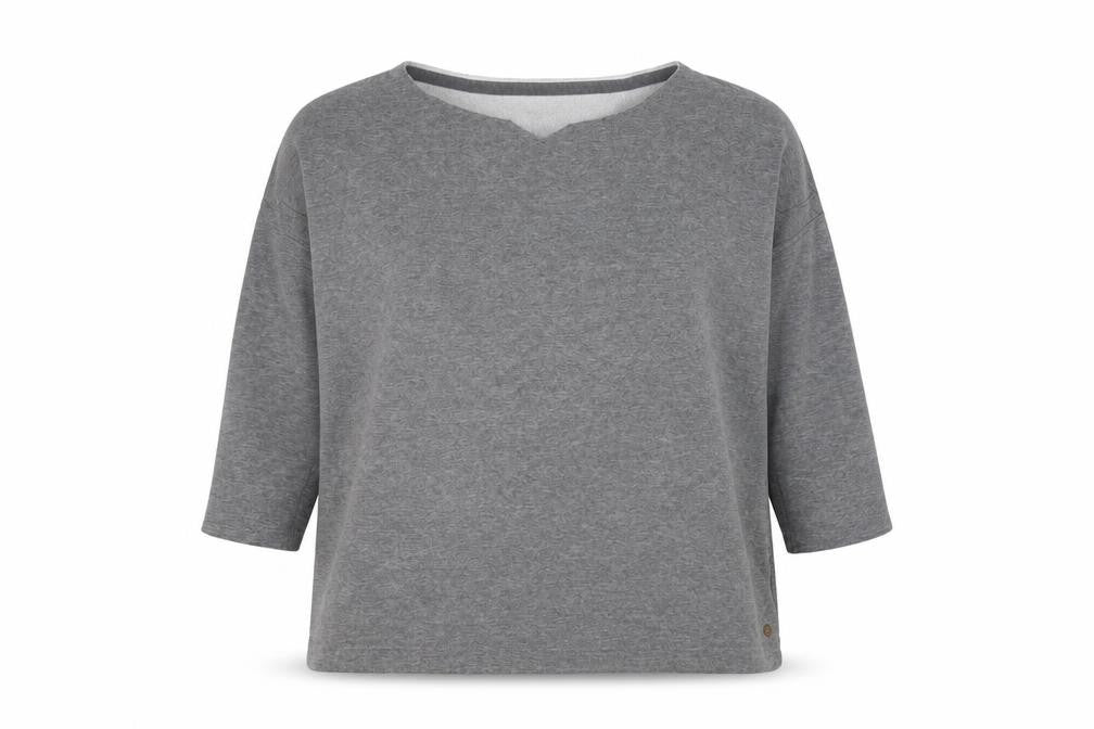 Replay Women's Grey 3/4 Sleeve Boat Neck Jumper