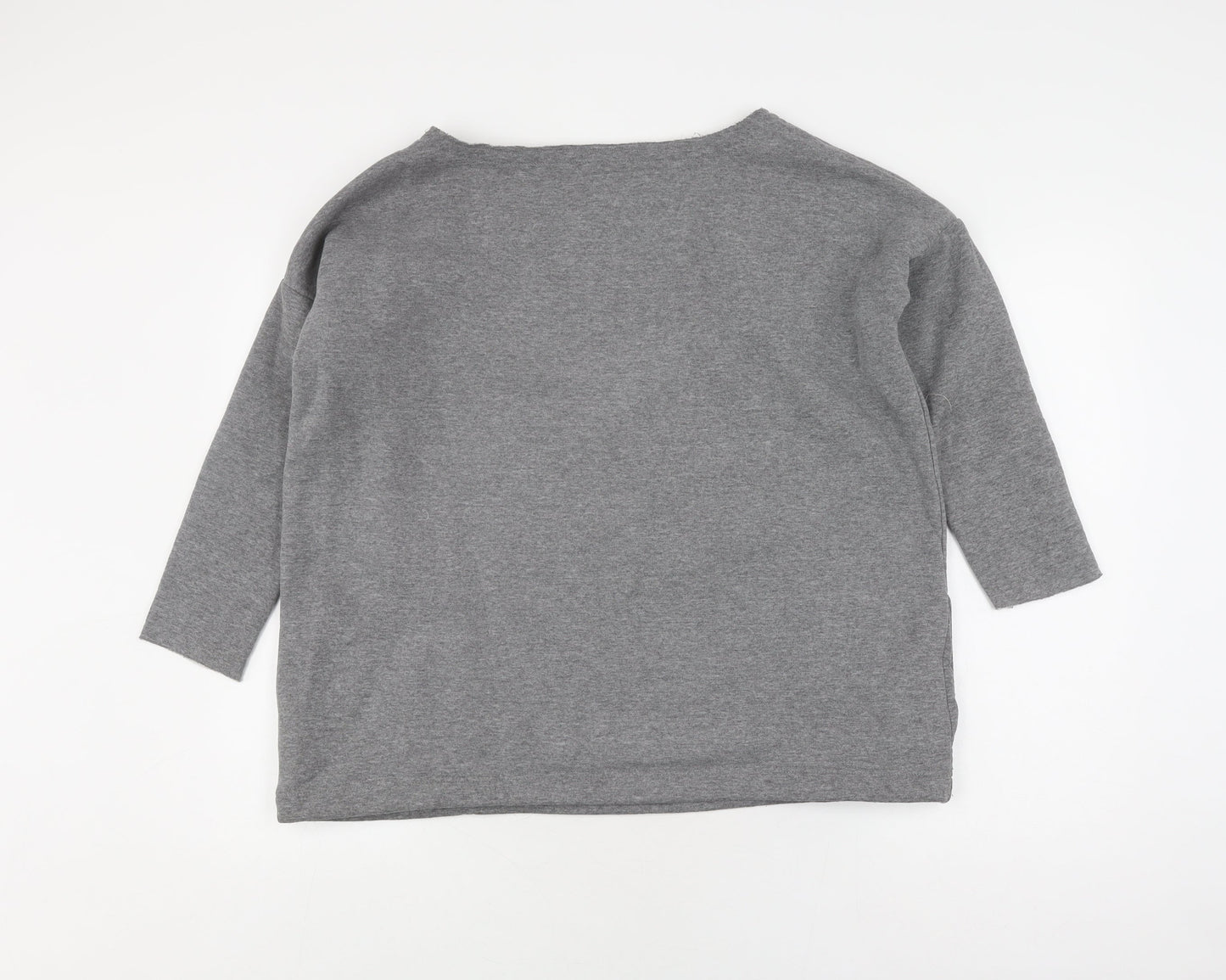 Replay Women's Grey 3/4 Sleeve Boat Neck Jumper