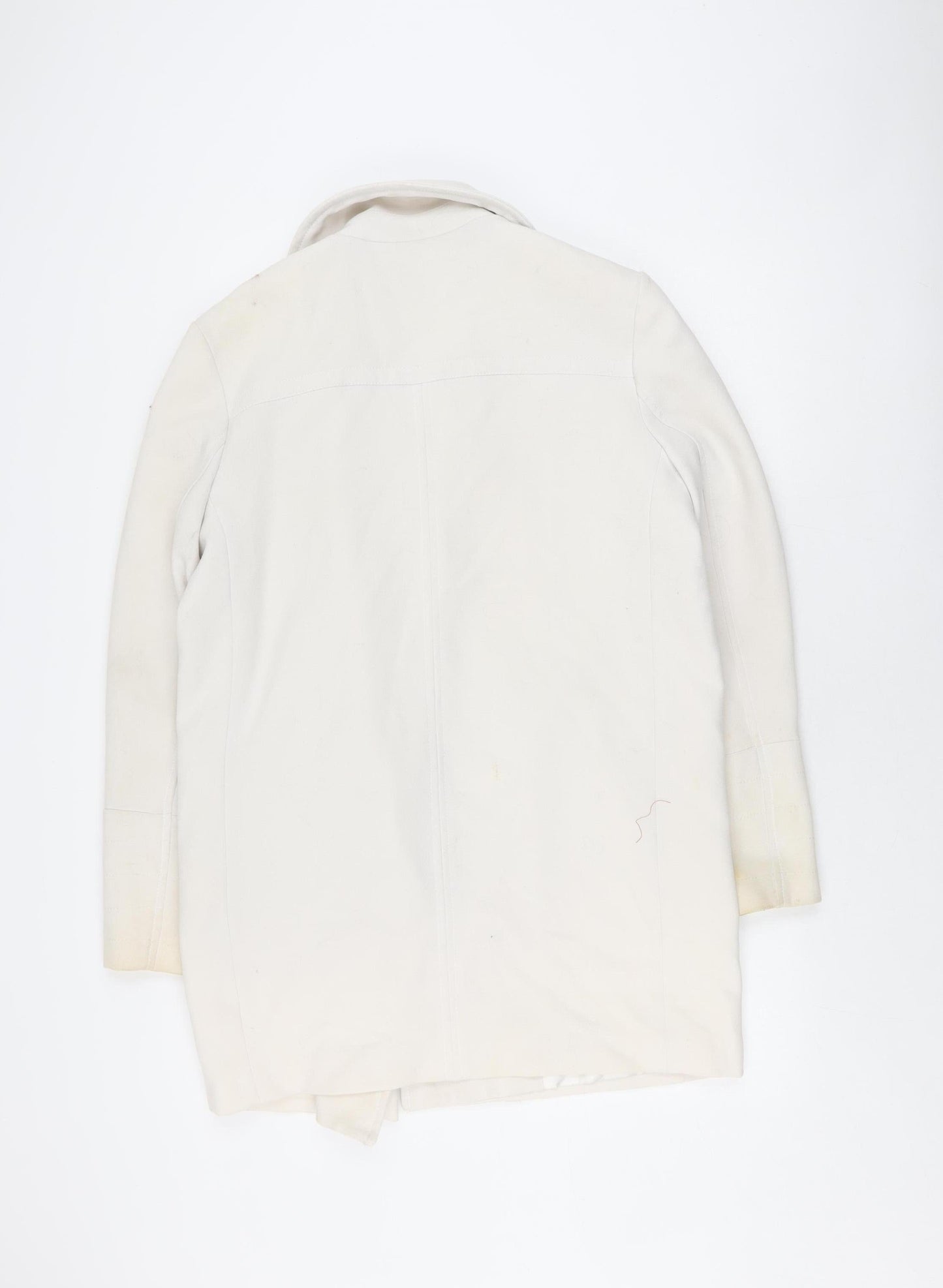 River Island Women's White Jacket Size 12 with Zipped Pockets