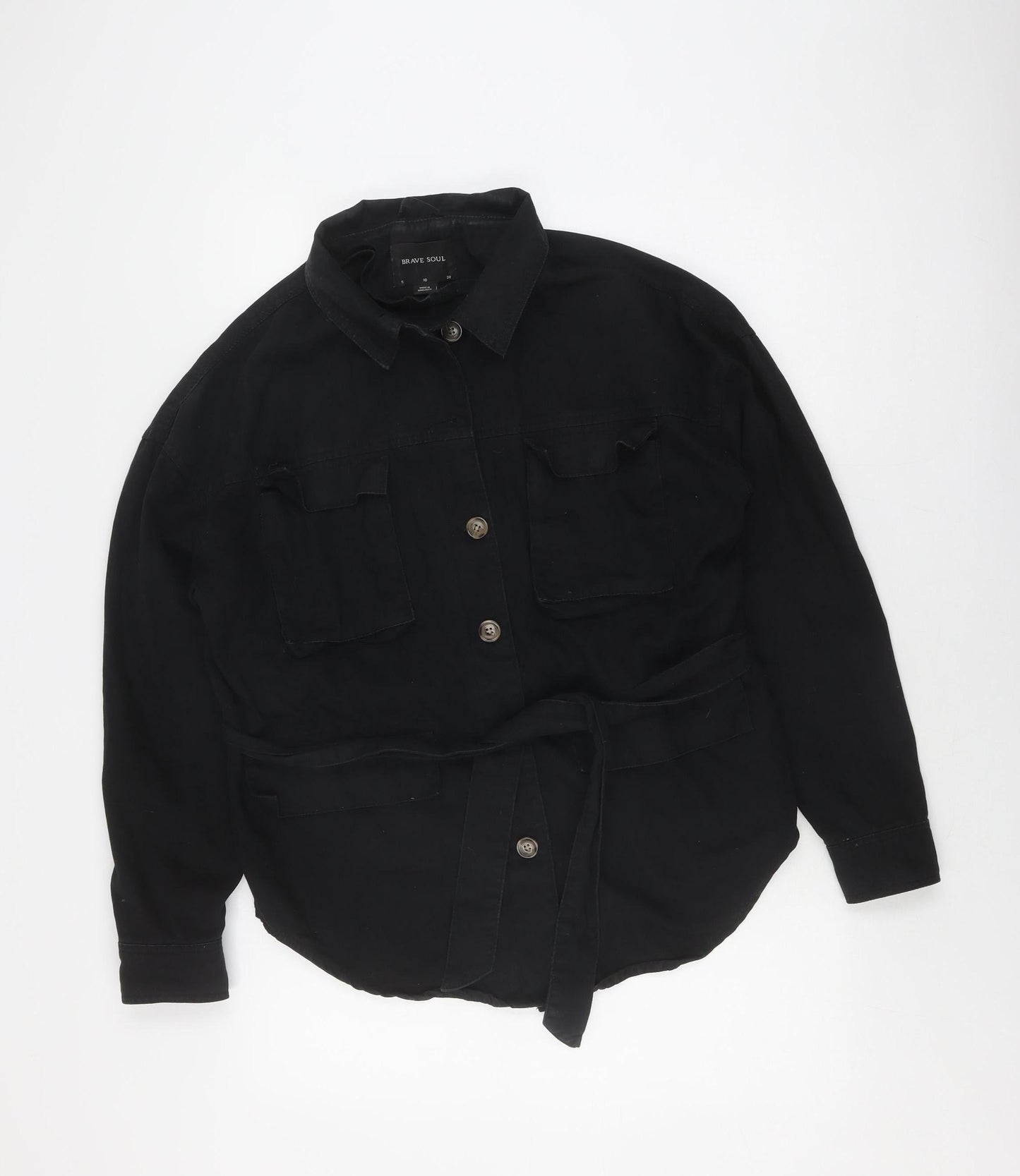 Brave Soul Women's Black Utility Jacket Size 10