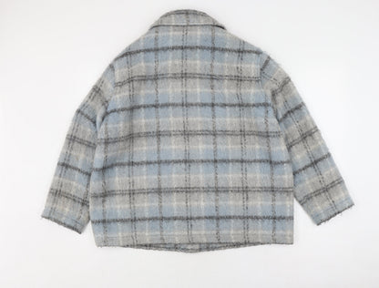 Topshop Women's Blue Plaid Jacket Medium