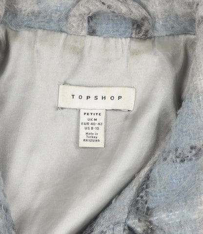 Topshop Women's Blue Plaid Jacket Medium