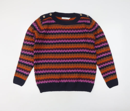 ISLE Women's Multicoloured Striped Pullover Jumper - Size M