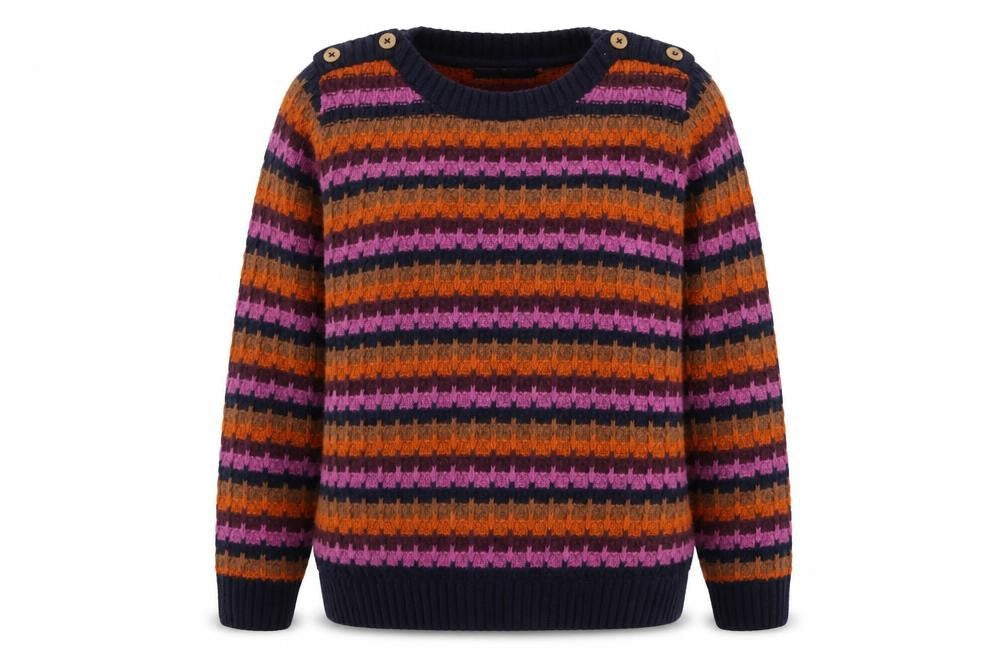 ISLE Women's Multicoloured Striped Pullover Jumper - Size M
