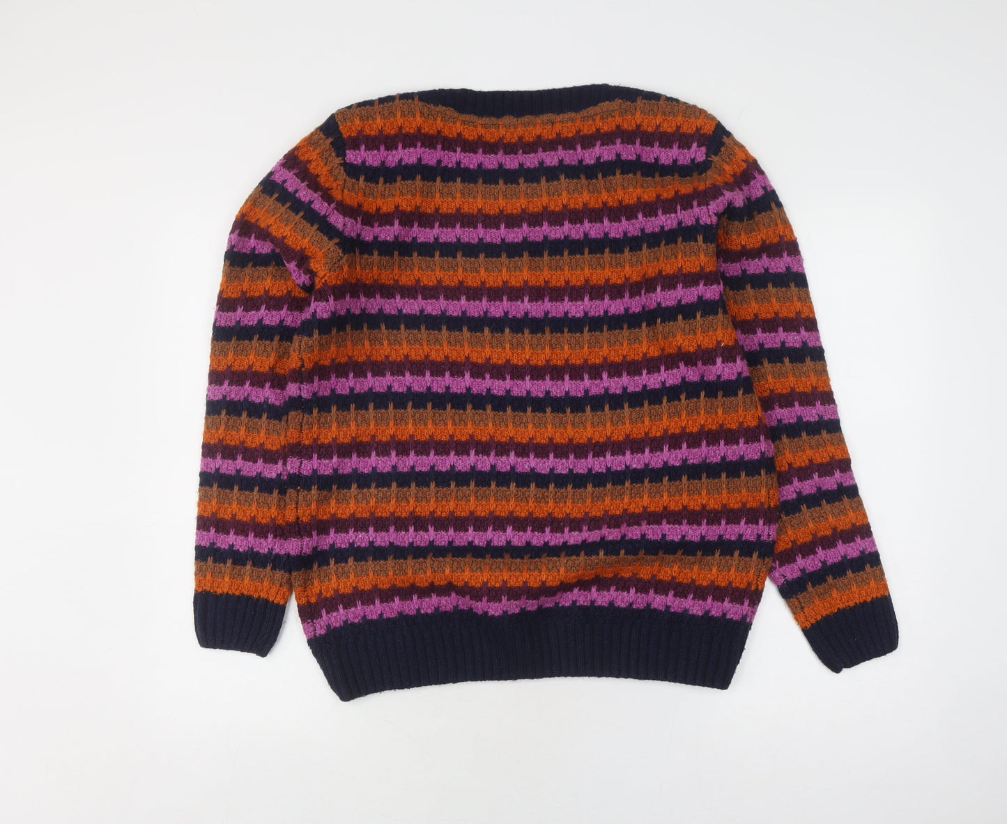 ISLE Women's Multicoloured Striped Pullover Jumper - Size M