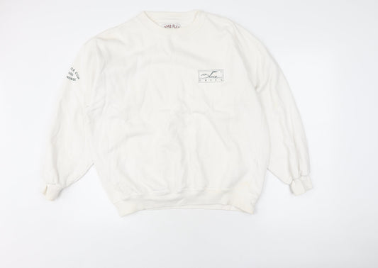 Super Flag Unisex White Pullover Sweatshirt XL