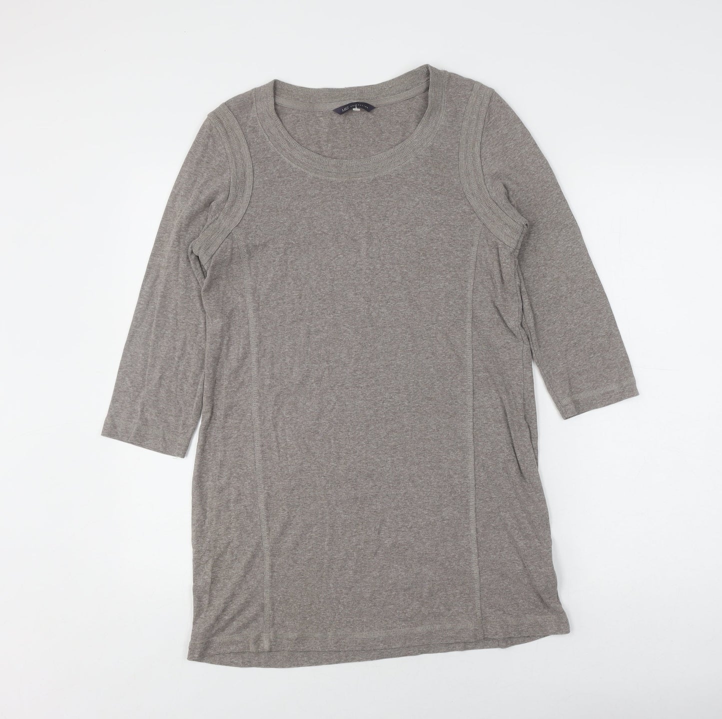Marks and Spencer Women's Grey 3/4 Sleeve Top, Size 12