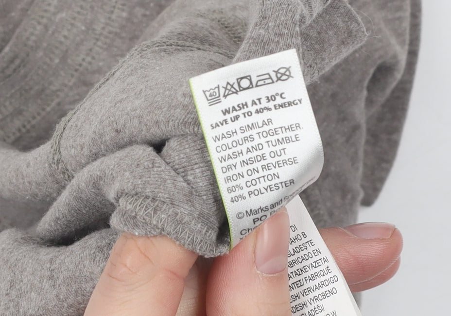 Marks and Spencer Women's Grey 3/4 Sleeve Top, Size 12