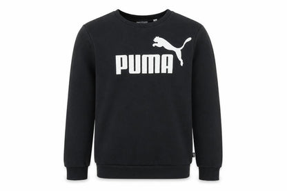 Front view of Puma boys’ black graphic pullover sweatshirt 13-14 years