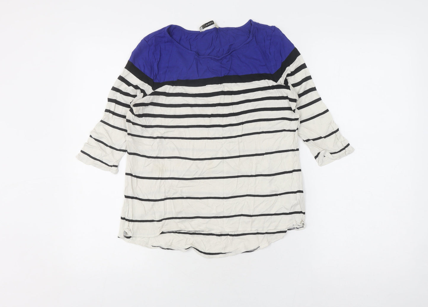 Oasis Women's Striped 3/4 Sleeve Top - Small