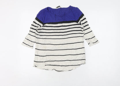 Oasis Women's Striped 3/4 Sleeve Top - Small