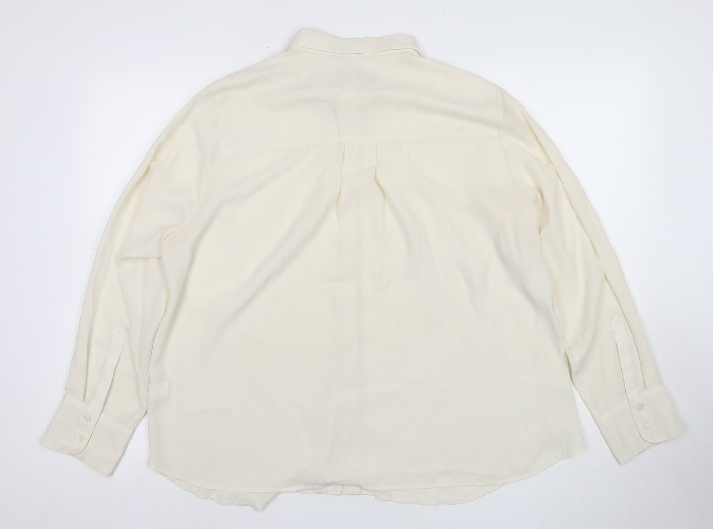 Marks and Spencer Women's Ivory Button-Up Shirt, Size 18