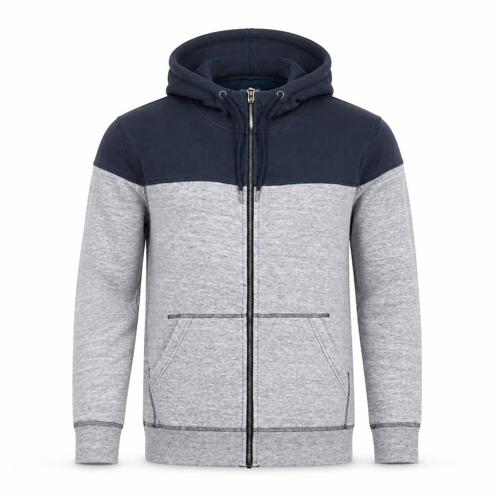 Jack & Jones Men's Blue Grey Full Zip Hoodie M