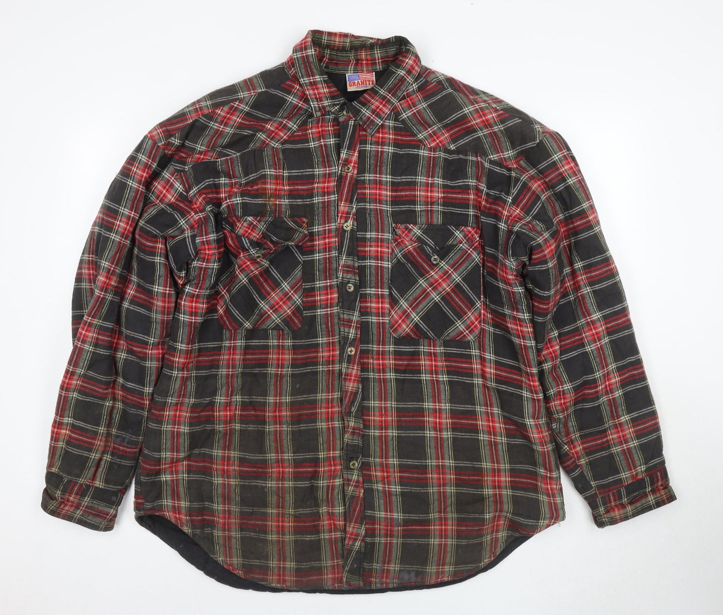 Granite Men's Multicoloured Plaid Flannel Jacket XL