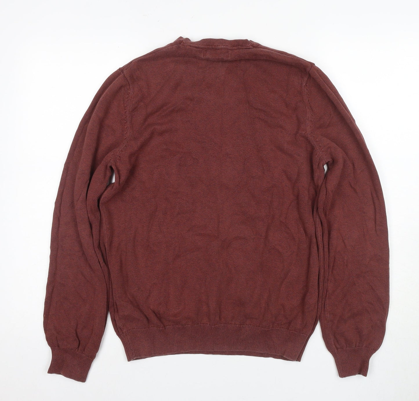 Marks and Spencer Men's Brown V-Neck Jumper M
