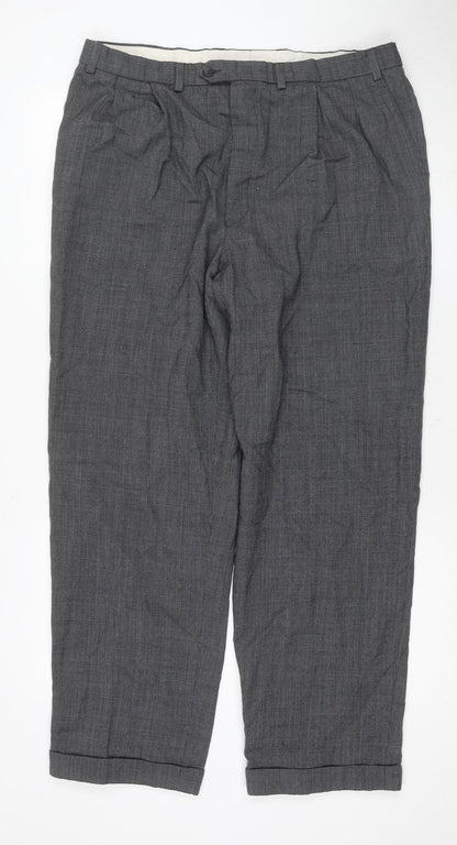 Marks & Spencer Men's Grey Wool Trousers Size M