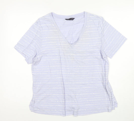Marks & Spencer Women's Blue V-Neck T-Shirt Size 12