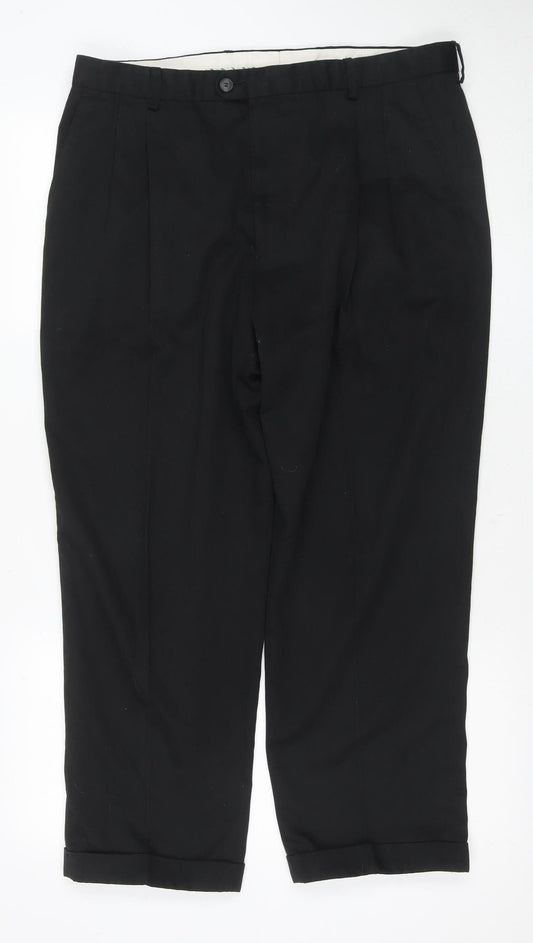 C&A Men's Black 36 Dress Pants Straight Leg