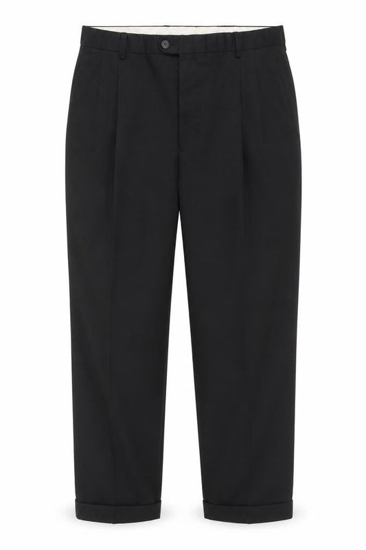 Front view of C&A Men's Black 36 Dress Pants Straight Leg