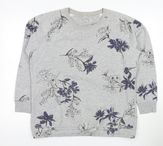 Next Women’s Grey Floral Pullover Sweatshirt Size L