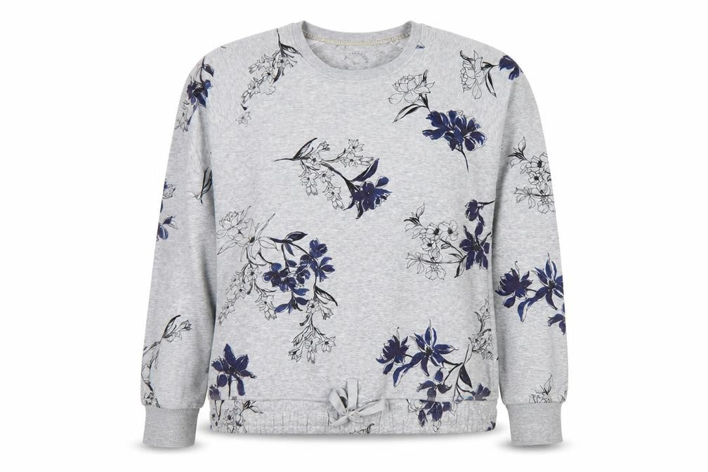 Next Women’s Grey Floral Pullover Sweatshirt Size L